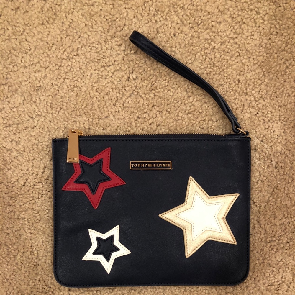 Tommy Hilfiger star embroidered clutch